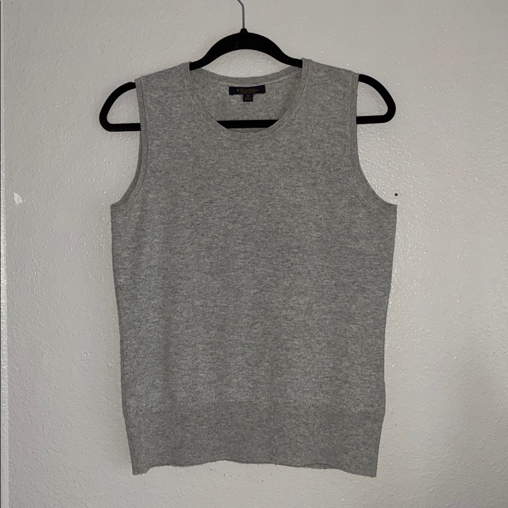 Brooks Brothers Light Gray Cashmere Sweater Vest round neck - Picture 3 of 6